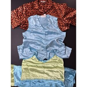 Pajama Set Women's M Lot Of 3 Emotions Cheetah Secret Treasures Blue Delicates